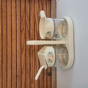 Gemco Corelle abundant fruit Set Flip Top Sugar Bowl Creamer Vintage 70's